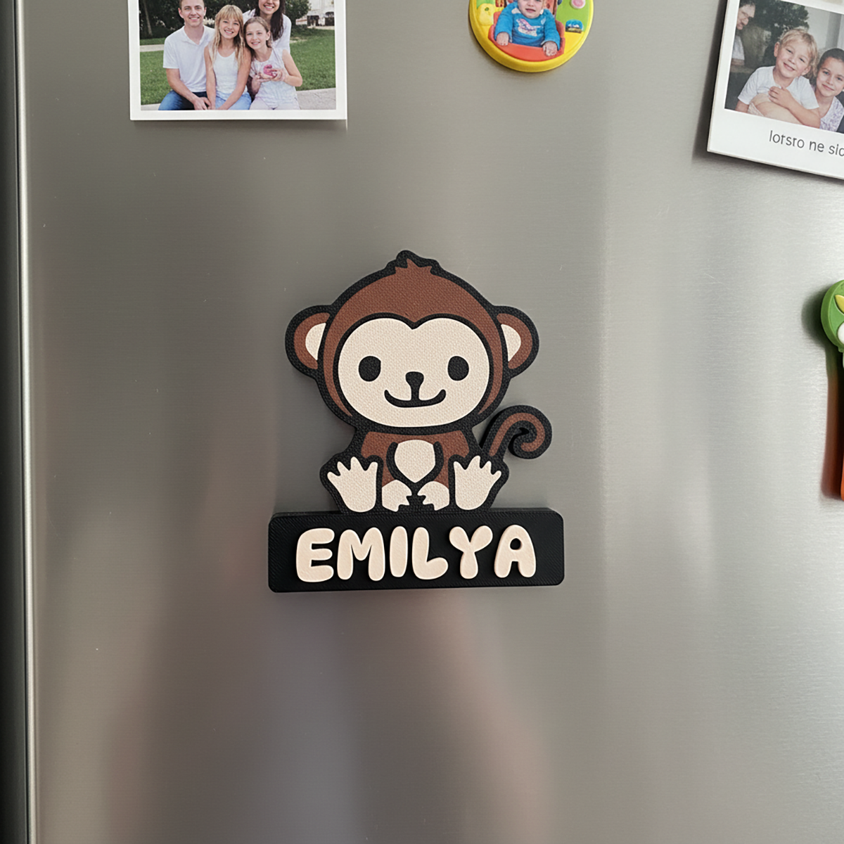 Personalized Monkey Name Fridge Magnet
