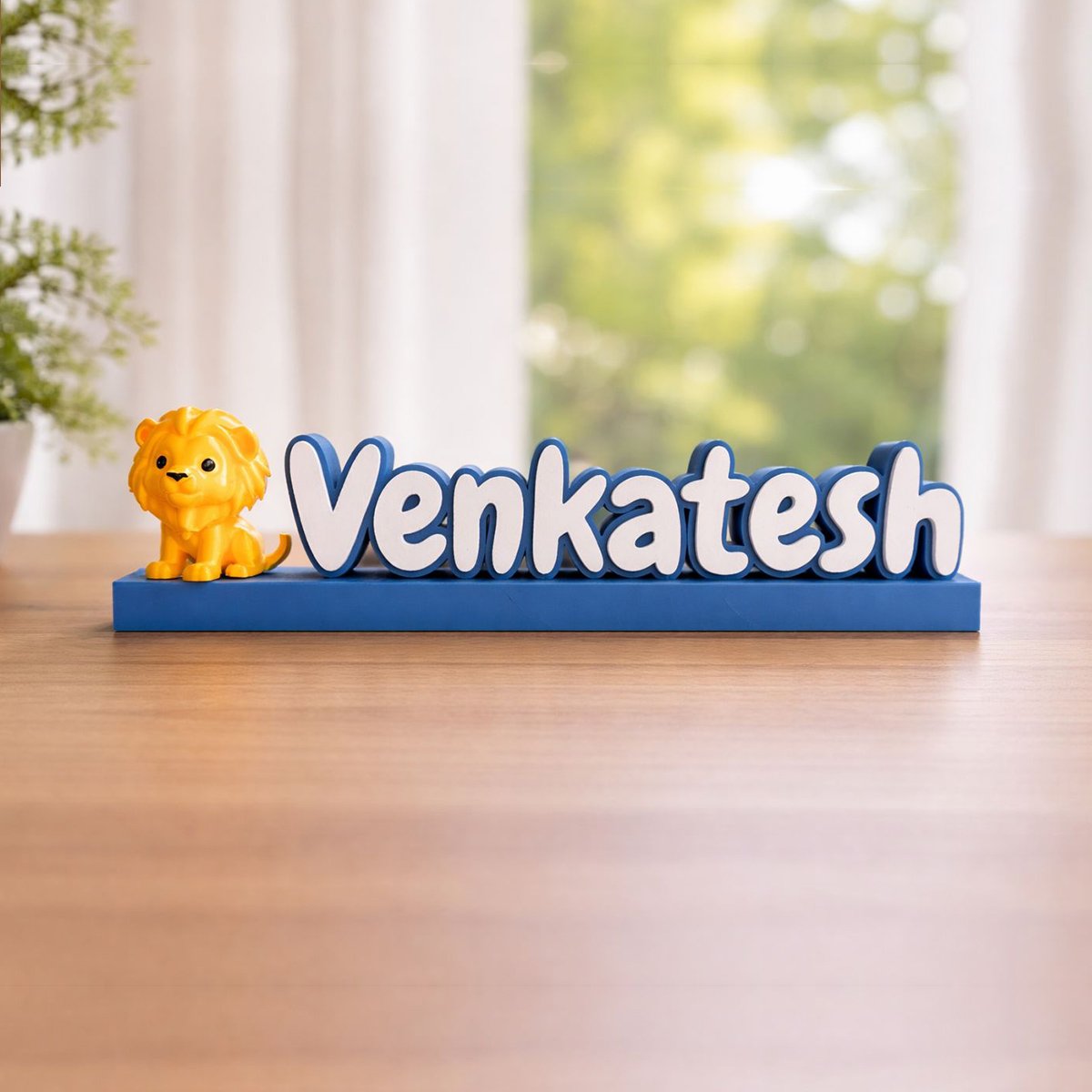 3D Printed Lion Theme Personalized Desk Name