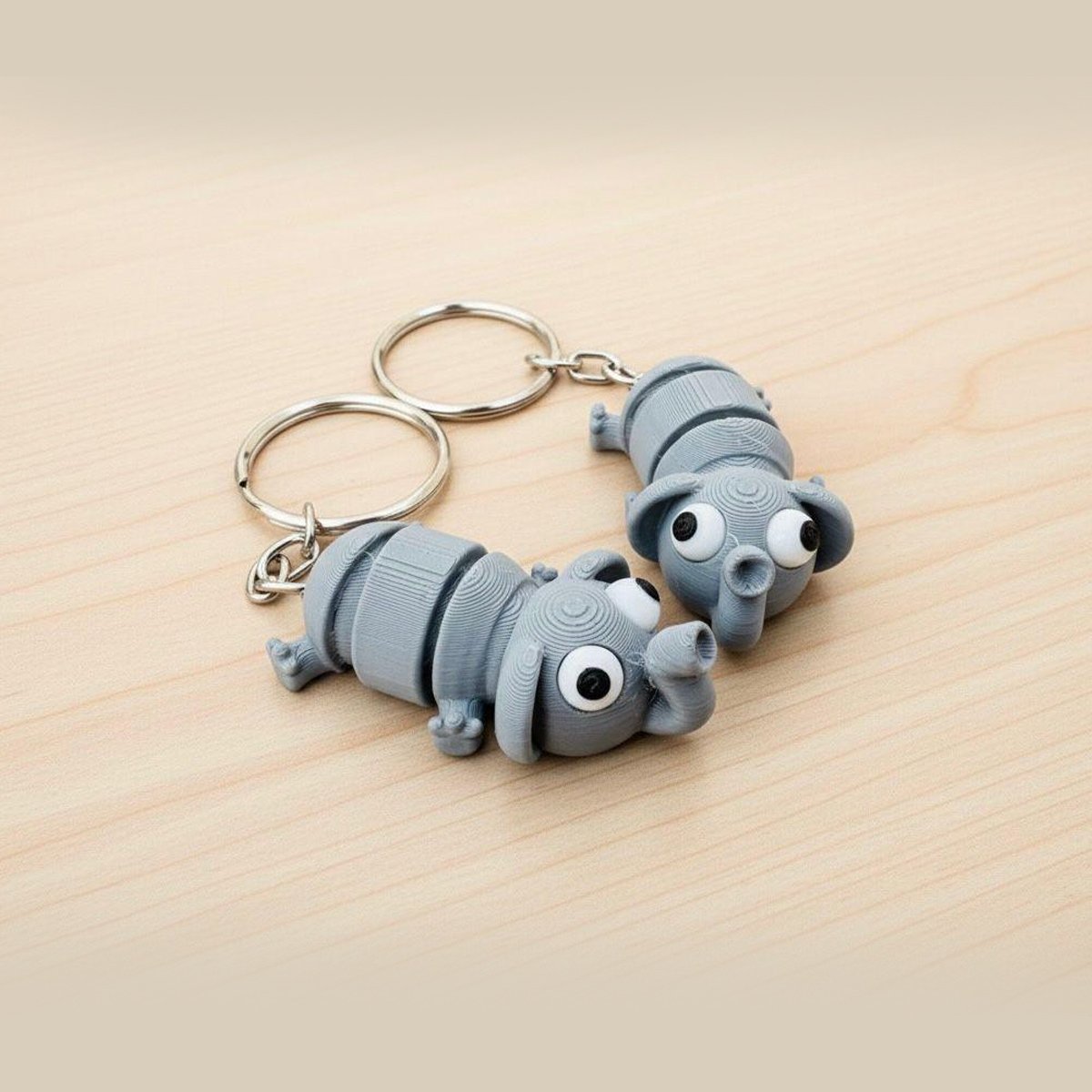 3D Printed Articulated Elephant Keychain