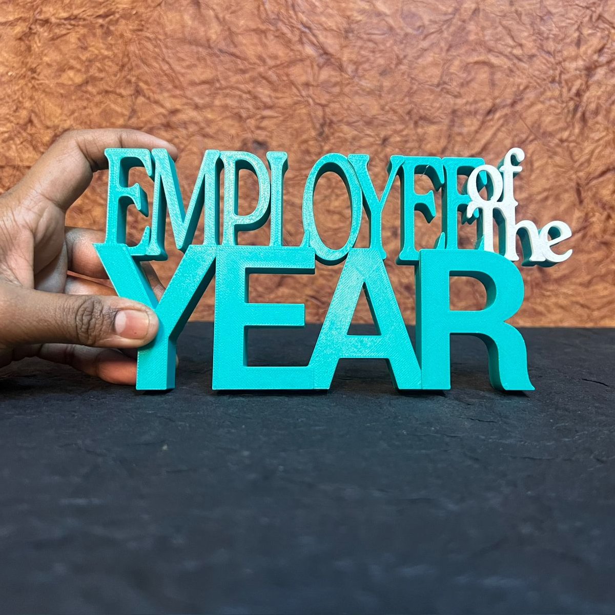 3D Printed “Employee of the Year” Desk Name Stand