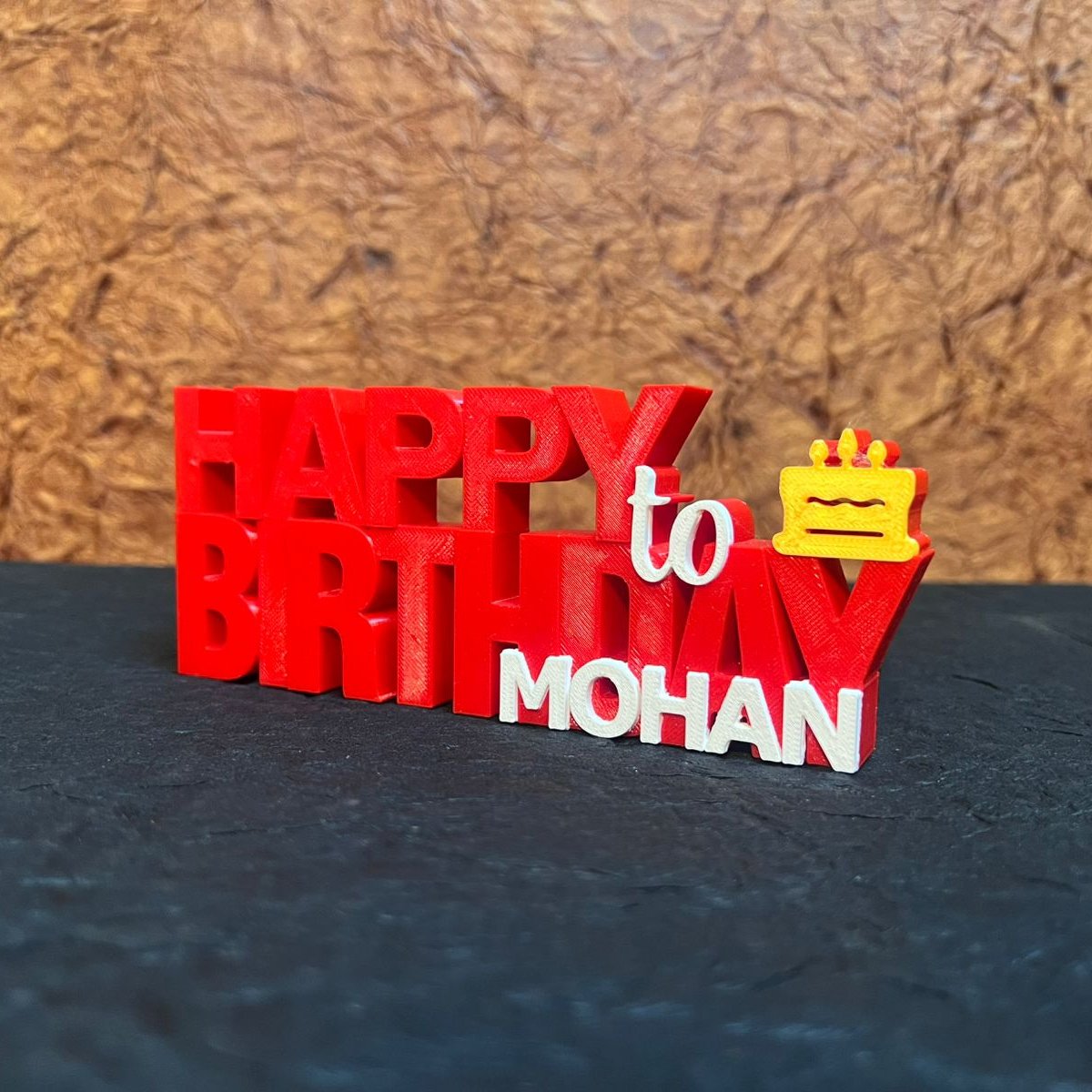 3D Printed Happy Birthday Name Desk Name