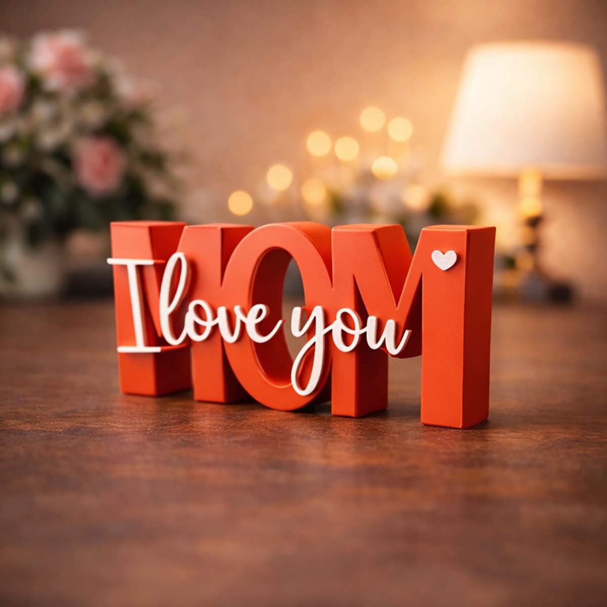 I Love You Mom 3D Printed Table Decor | Mother’s Day Gift