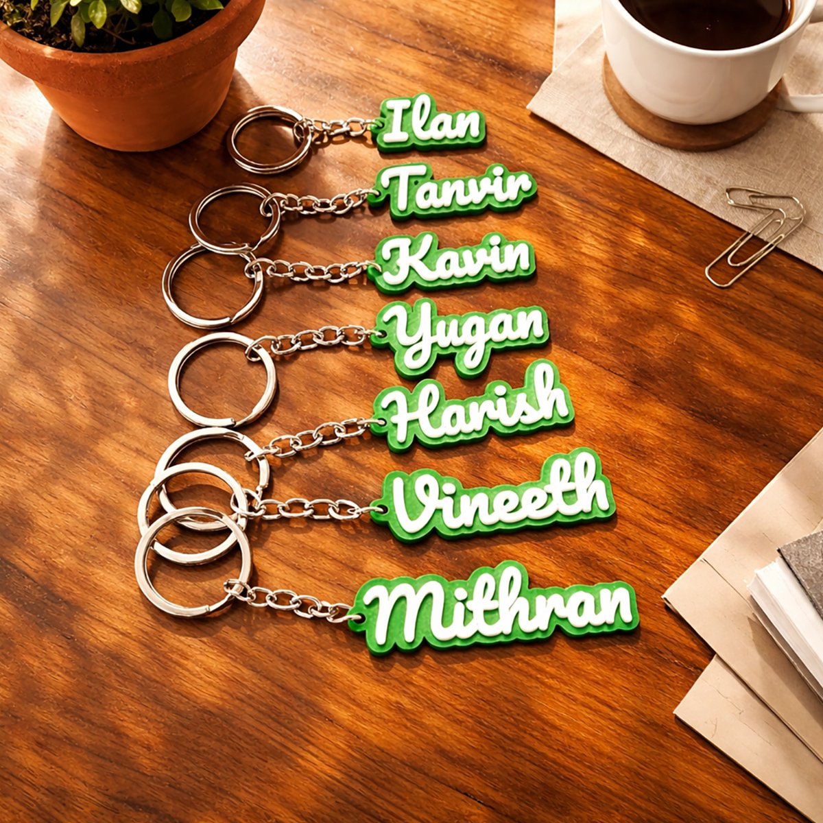 Custom 3D Printed Name Keychain - Style 03