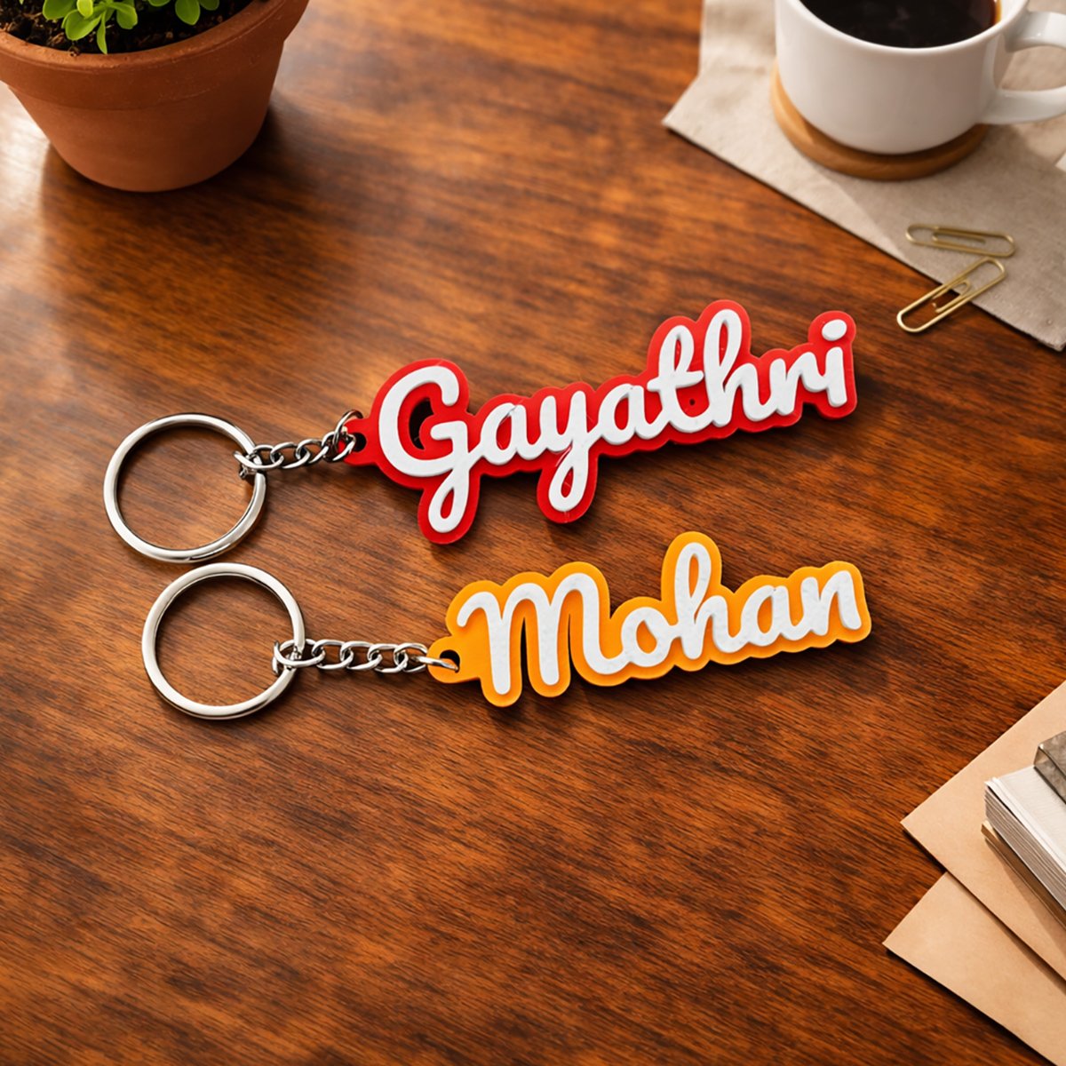 Custom 3D Printed Name Keychain - Style 04