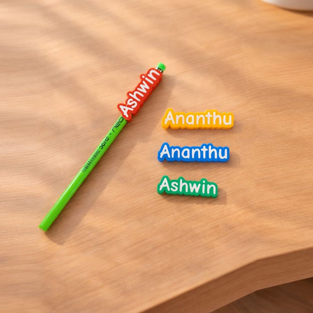 Custom Name 3D Printed Pencil Topper | Personalized Kids Pencil Name Tag