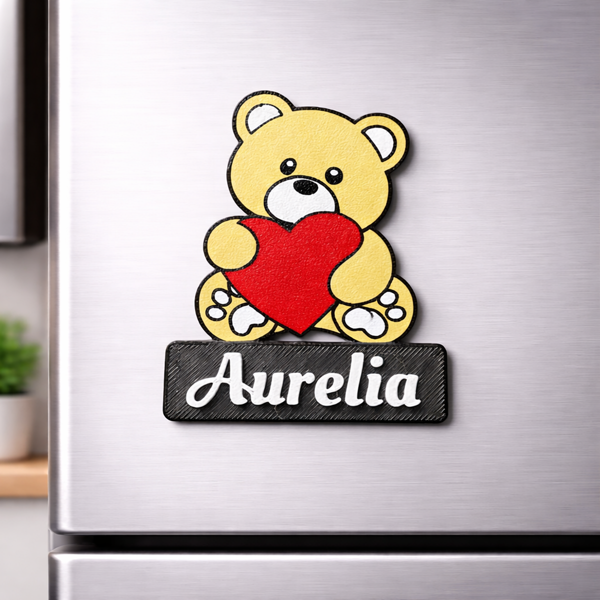 Personalized Teddy Bear Fridge Magnet with Name