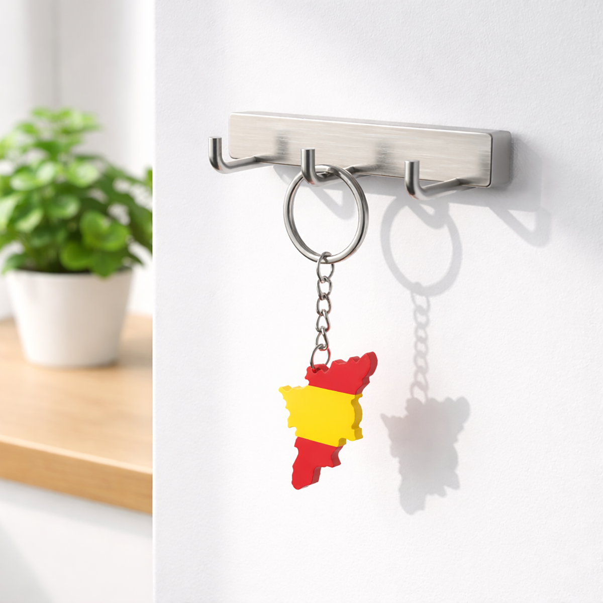 3D Printed Tamil Nadu Map Keychain | Custom TN Shape Keychain in Red & Yellow